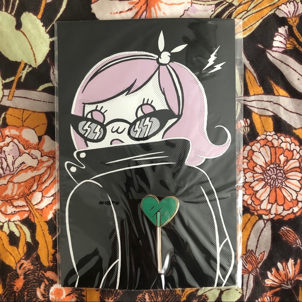 Green Heart Lollipop Enamel Pin Tuesday Bassen
